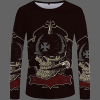 T-shirt tête de mort soldat allemand manches longues - S -