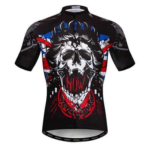 Maillot cycliste tête de mort qui hurle