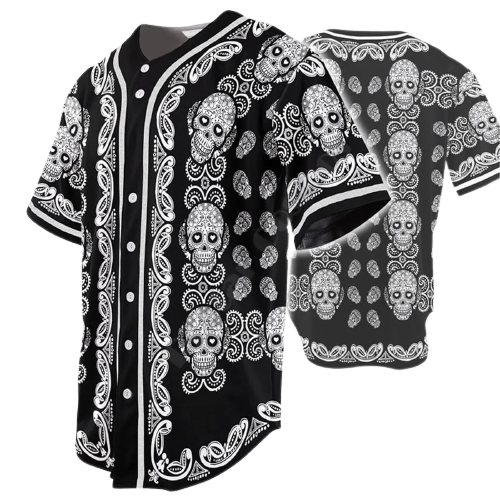 Chemise baseball tête de mort