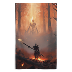 Drapeau Squelette forêt en flamme