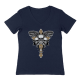 T-shirt col V crane en croix