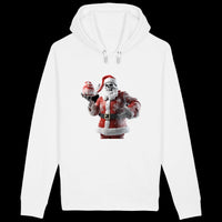 Sweat à capuche avec poches latérales - Père Noël à tête de mort - face_blanc