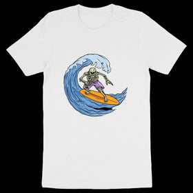 T-shirt Tete de mort Surfeur homme - face_blanc