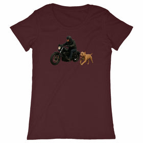 T-shirt Femme Classique : Esprit Biker et Pitbull - face_bordeaux