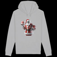 Sweat à capuche avec poches latérales - Père Noël à tête de mort - face_gris