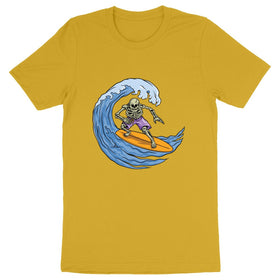 T-shirt Tete de mort Surfeur homme - face_jaune
