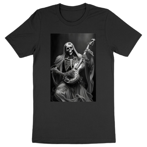 T-shirt squelette guitariste