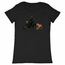 T-shirt Femme Classique : Esprit Biker et Pitbull - face_noir