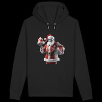 Sweat à capuche avec poches latérales - Père Noël à tête de mort - face_noir