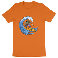 T-shirt Tete de mort Surfeur homme - face_orange
