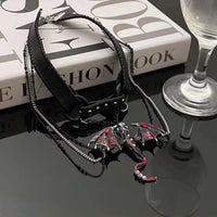Collier Dragon en Cuir PU