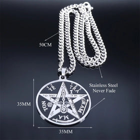 Collier Amulette Mystique en Acier