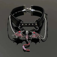 Collier Dragon en Cuir PU