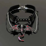 Collier Dragon en Cuir PU
