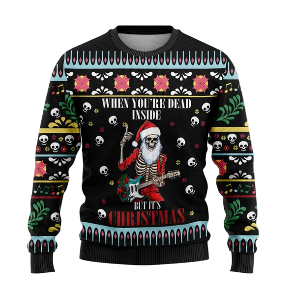 Sweat style Pull de Noël Tetes de mort