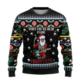 Sweat style Pull de Noël Tetes de mort