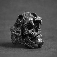 Bague crane loup garou