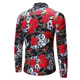 Chemise skull à fleurs