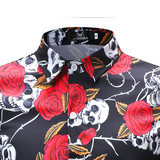 Chemise skull à fleurs