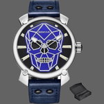 Montre skull design - Argent bleu - montre
