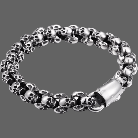 Bracelet Titanium Tetes de mort - Bracelet