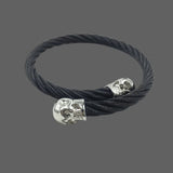 Bracelet double crane acier - Noir - Bracelet