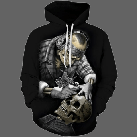 Hoodie Tatoueur Tete de mort - 4XL - Sweat
