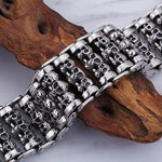 Bracelet Titanium Tetes de mort large - Bracelet