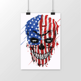 Poster Skull USA Satiné - 210x297 - Poster