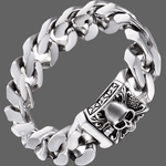 Bracelet acier têtes de mort - Argent - Bracelet