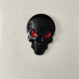 Sticker tête de mort métal - Noir yeux rouges - Sticker