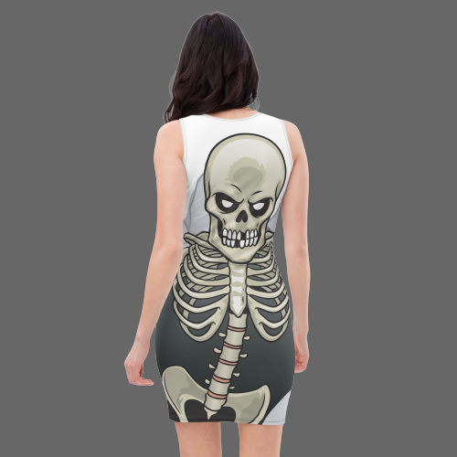 Robe moulante Squelette surgissant