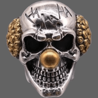 Bague tête de mort clown