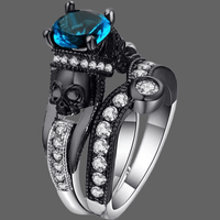 Bague tête de mort Zirconium Femme