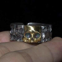 Bague tête de mort luxe (Argent/Or)