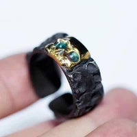 Bague tête de mort luxe (Argent/Or)
