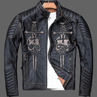 Blouson cuir tete de mort Tetes de mort