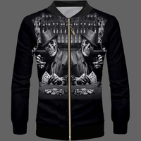 Blouson Tête de mort mafia - Noir / XL - blouson