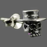 Boucles d’oreilles tête de mort avec un chapeau - Boucle d 