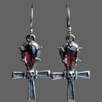 Boucles d’oreilles tête de mort et croix - Boucle d oreille