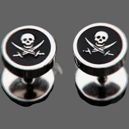 Boucles D'oreilles Créoles Tête De Mort En Argent Sterling 925, Avec Diamants Simulés 3 Carats - Fait Main En Inde