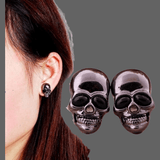 Boucles d’oreilles tête de mort noire - Boucle d oreille