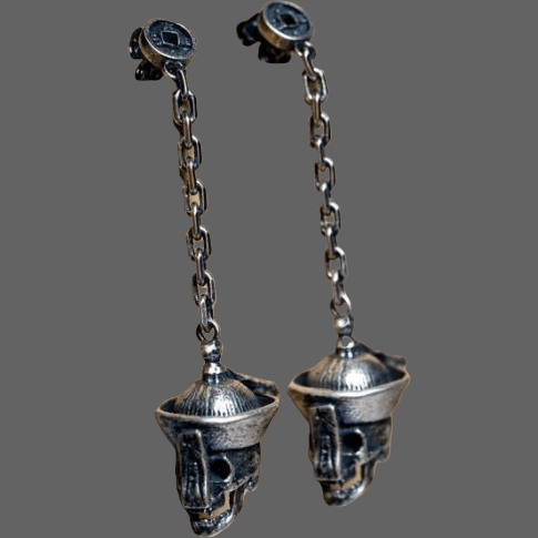 Boucles d’oreilles Tête de mort pendentif égyptienne - 