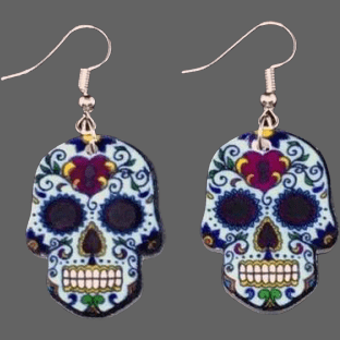 Boucles d’oreilles têtes de mort Calavera - Boucle d oreille