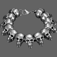 Bracelet skull en acier - Bracelet