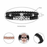 Bracelet tête de mort perles - Bracelet