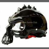 Casque moto vintage tete de mort - Noir brillant / 55-56cm -