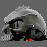 Casque moto vintage tete de mort - Noir mat / 55-56cm - 