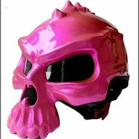 Casque moto vintage tete de mort - Rose / 55-56cm - Casque