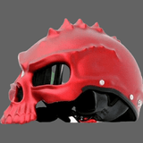 Casque moto vintage tete de mort - Rouge / 55-56cm - Casque